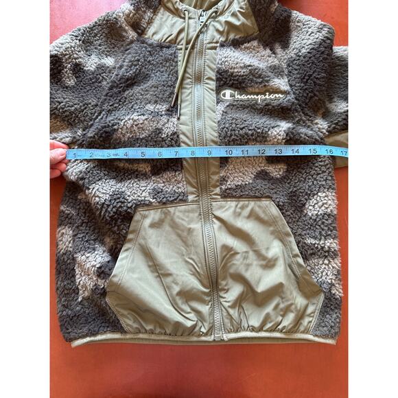 Champion Womens Sherpa Fleece Camo Hoodie Jacket XS NWT Cozy Streetwear - Picture 7 of 8